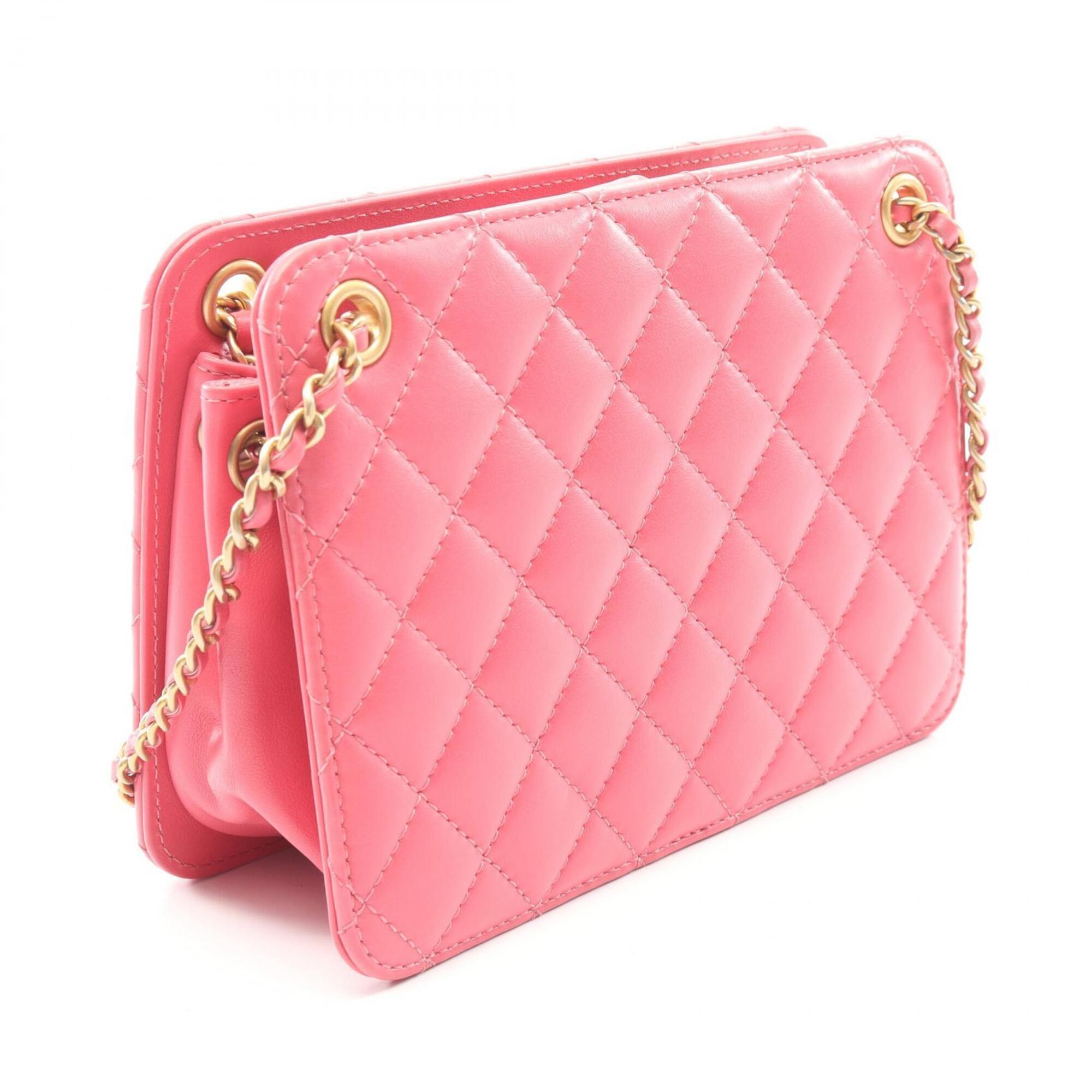 Chanel Pink Leather Handbag Shoulder Bag
