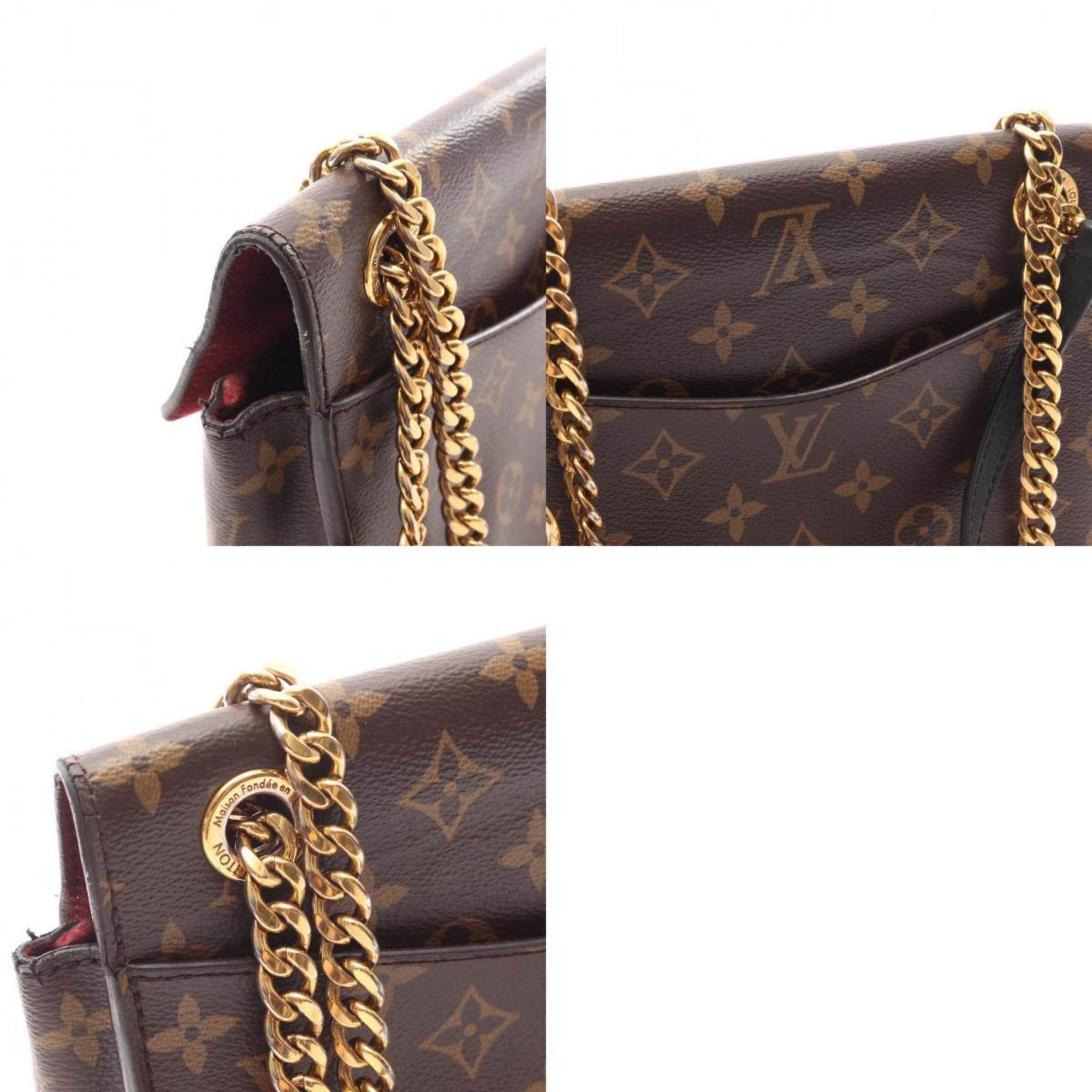 Louis Vuitton Black Brown Coated Canvas Leather Shoulder Bag