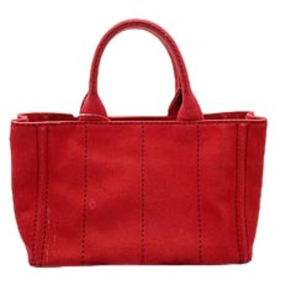 Prada Red Color Denim Tote Bag