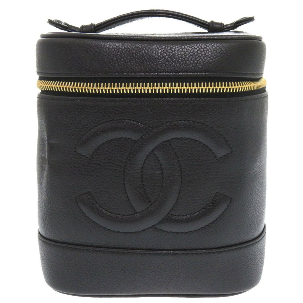 Chanel Black Grained Calfskin Handbag Vanity Bag