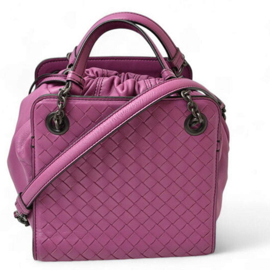 Bottega Veneta Purple Leather Handbag Shoulder Bag