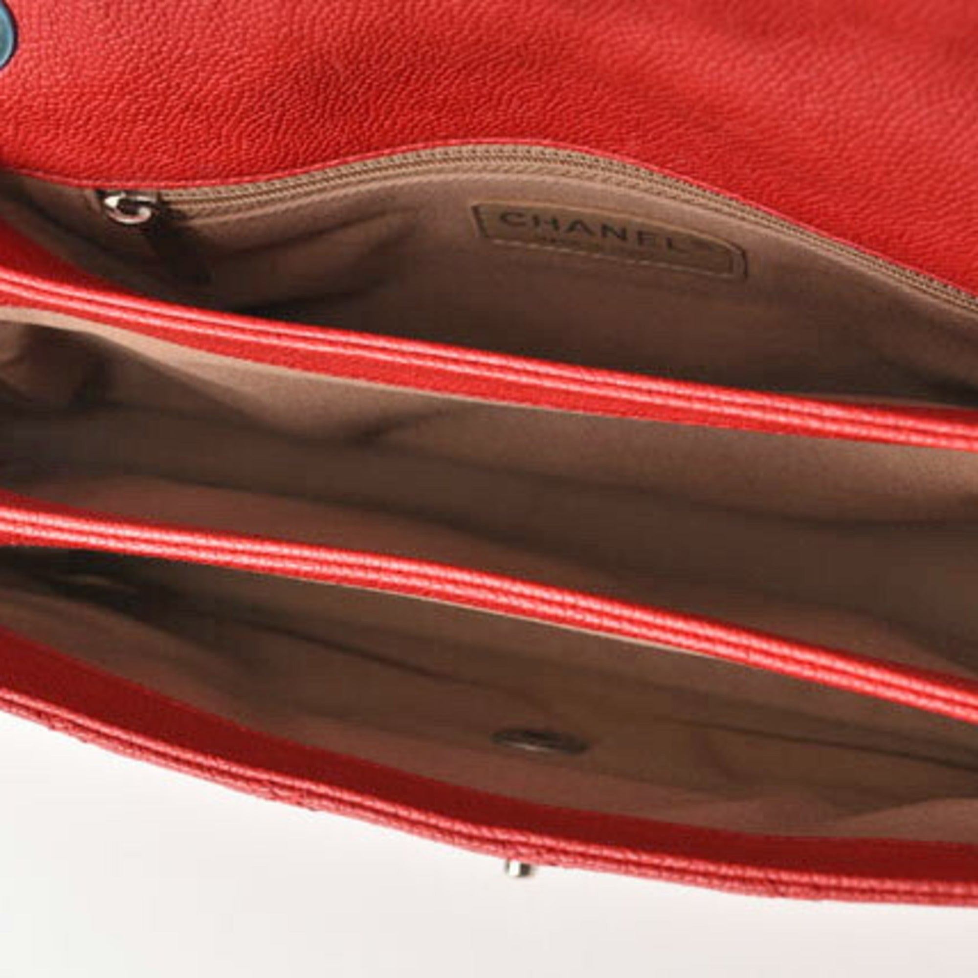Chanel Red Color Caviar Leather Shoulder Bag