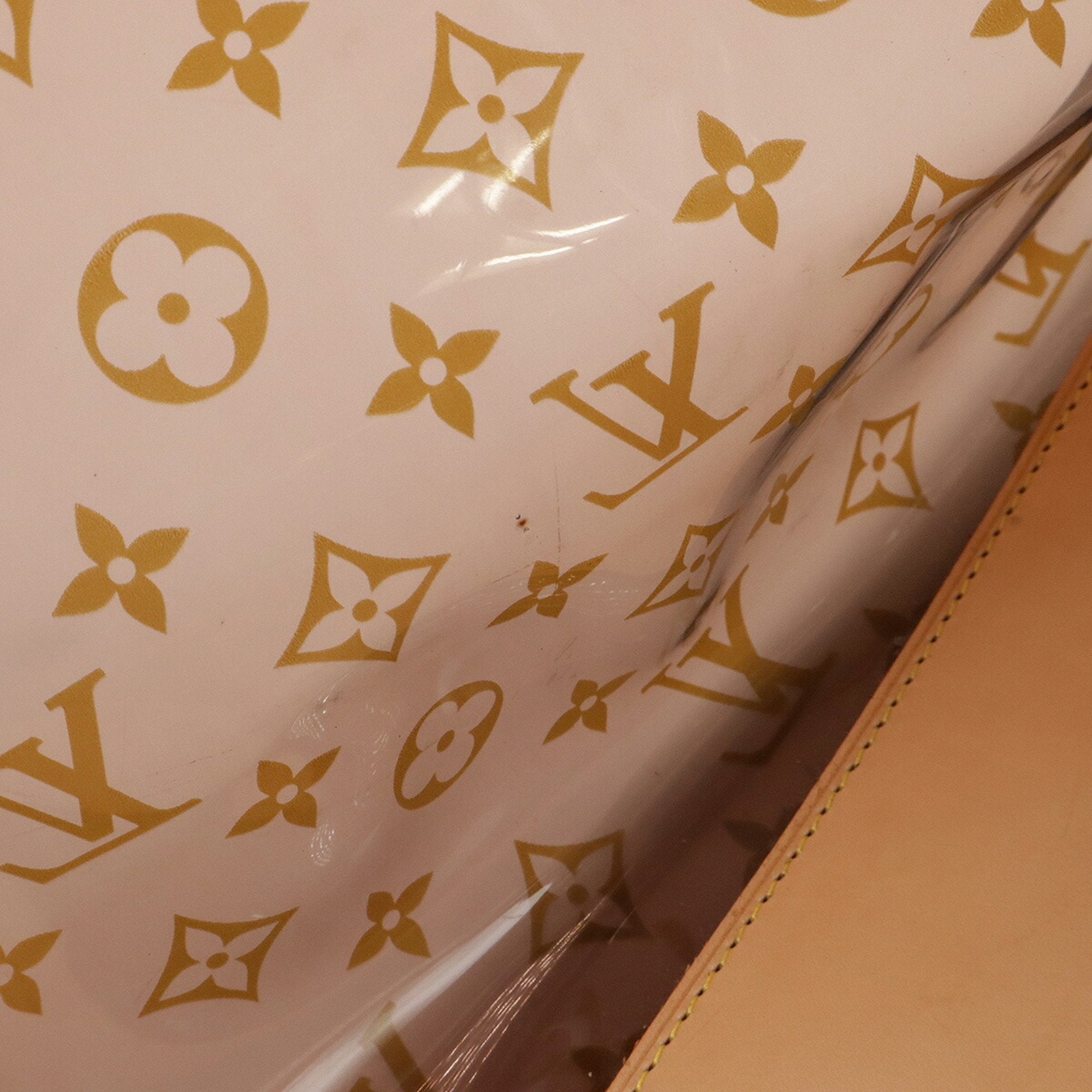 Louis Vuitton Brown Clear Vinyl Leather Beach Bag Shoulder Bag Tote Bag