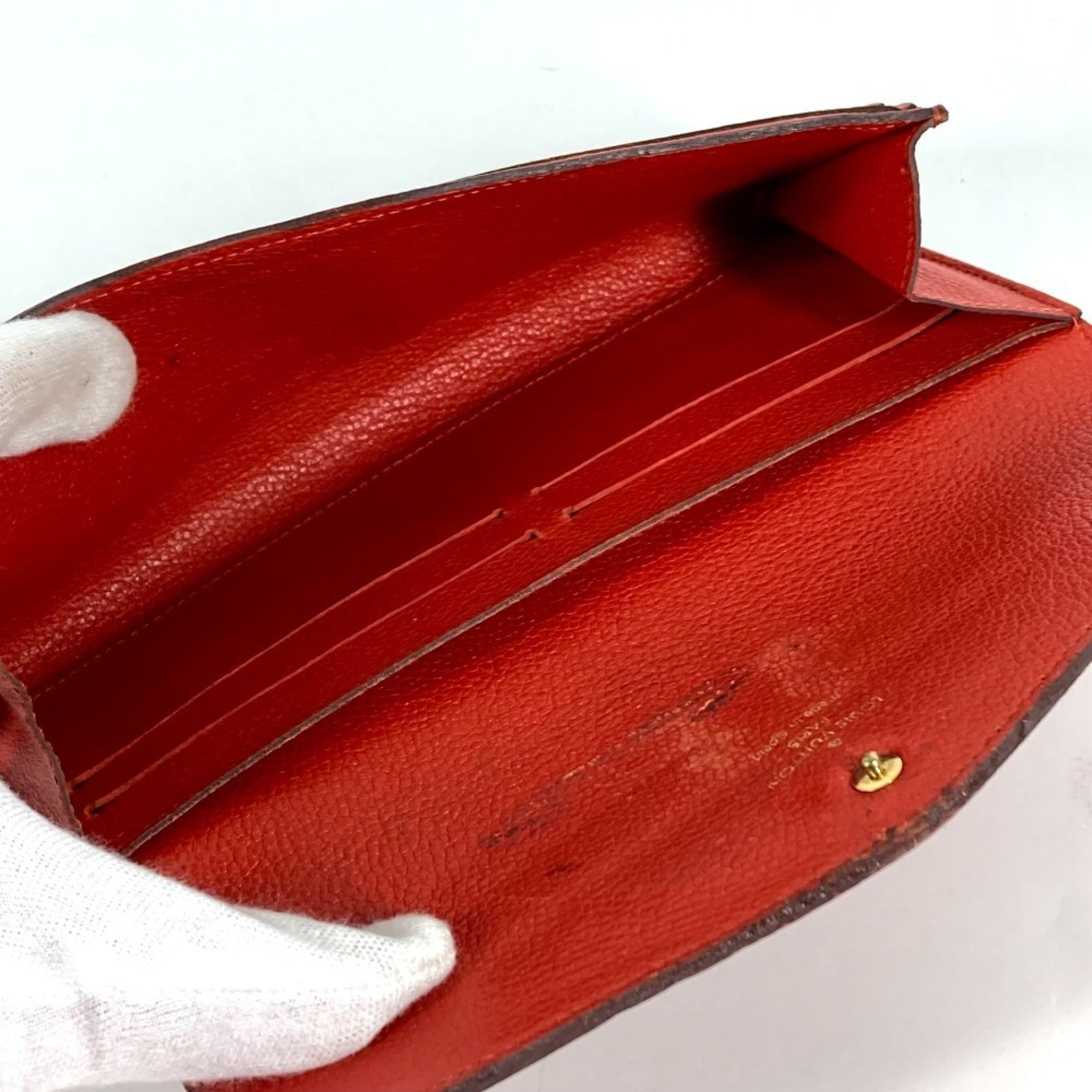 Louis Vuitton Auriane Red Color Monogram Empreinte Long Wallet