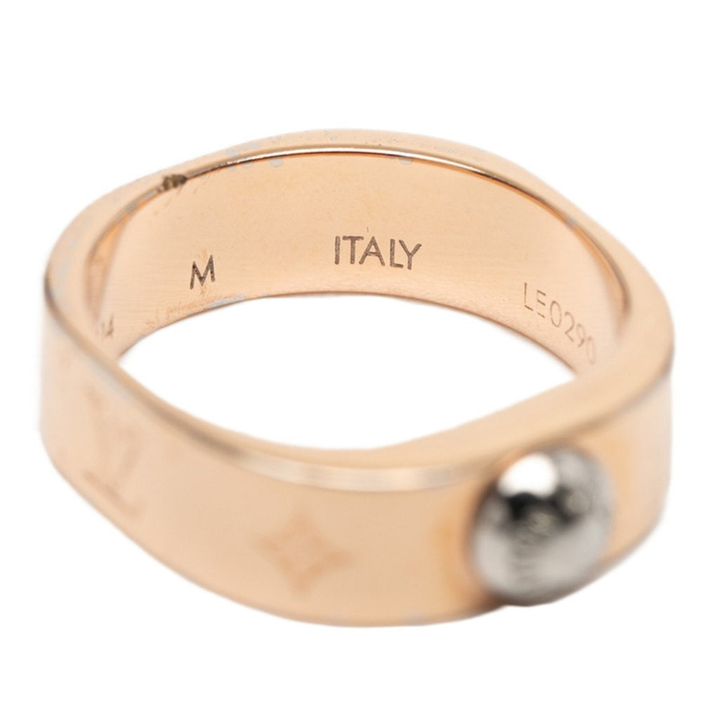 Louis Vuitton Pink Gold Gold Plating Band Ring