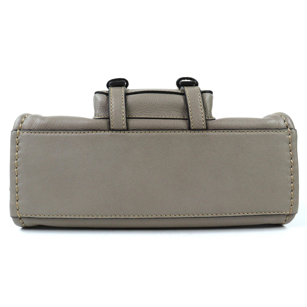 Chloé Gray Leather Handbag Shoulder Bag (Pre-Owned)