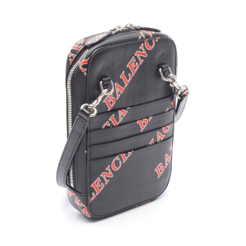 Balenciaga Black Red Color White Leather Handbag Shoulder