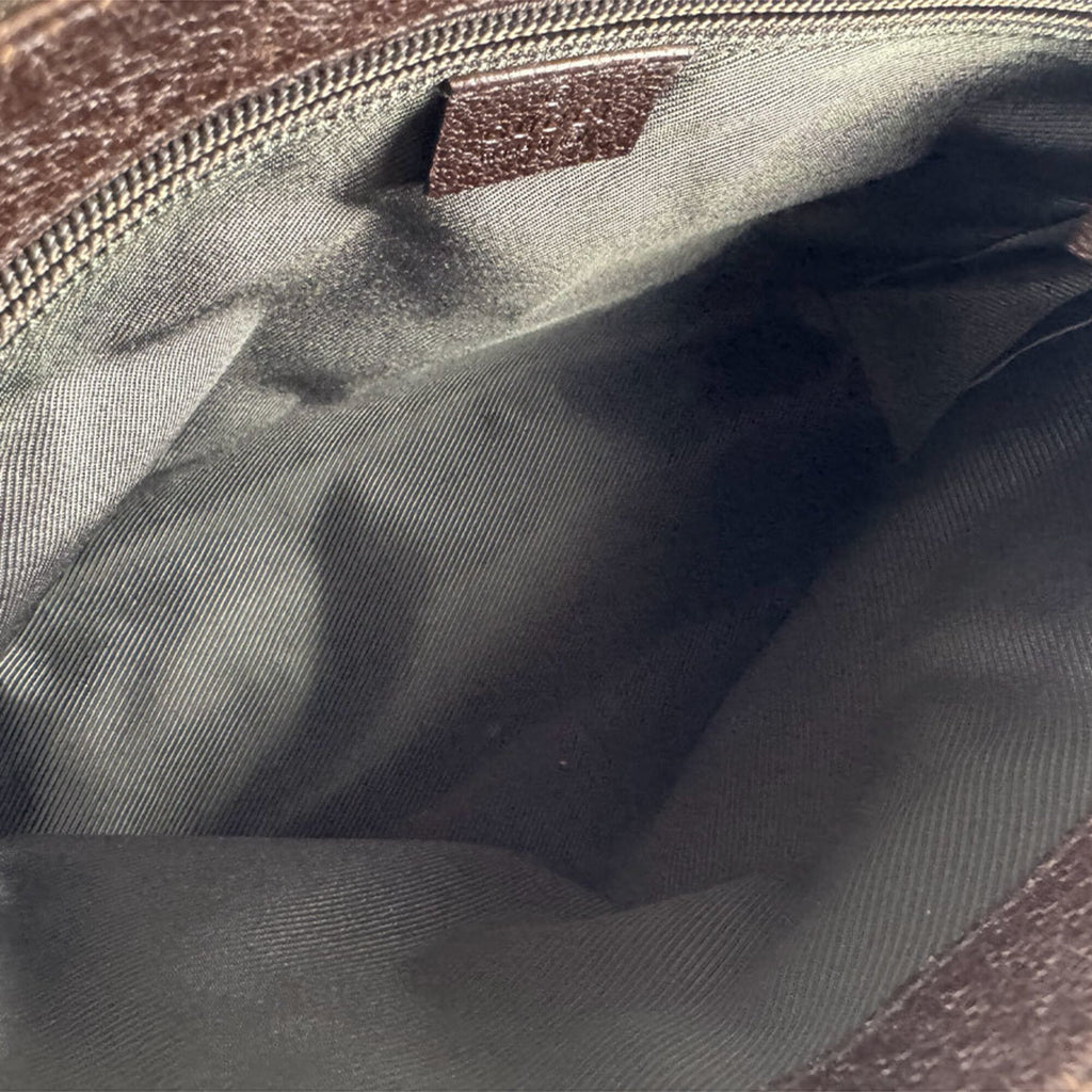 Gucci Brown Brown Gg Gg Canvas Leather Shoulder Bag (Pre-Owned)