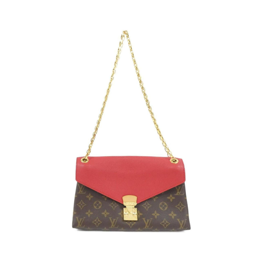 Louis Vuitton Cerise Marron Coated Canvas Leather Shoulder Bag