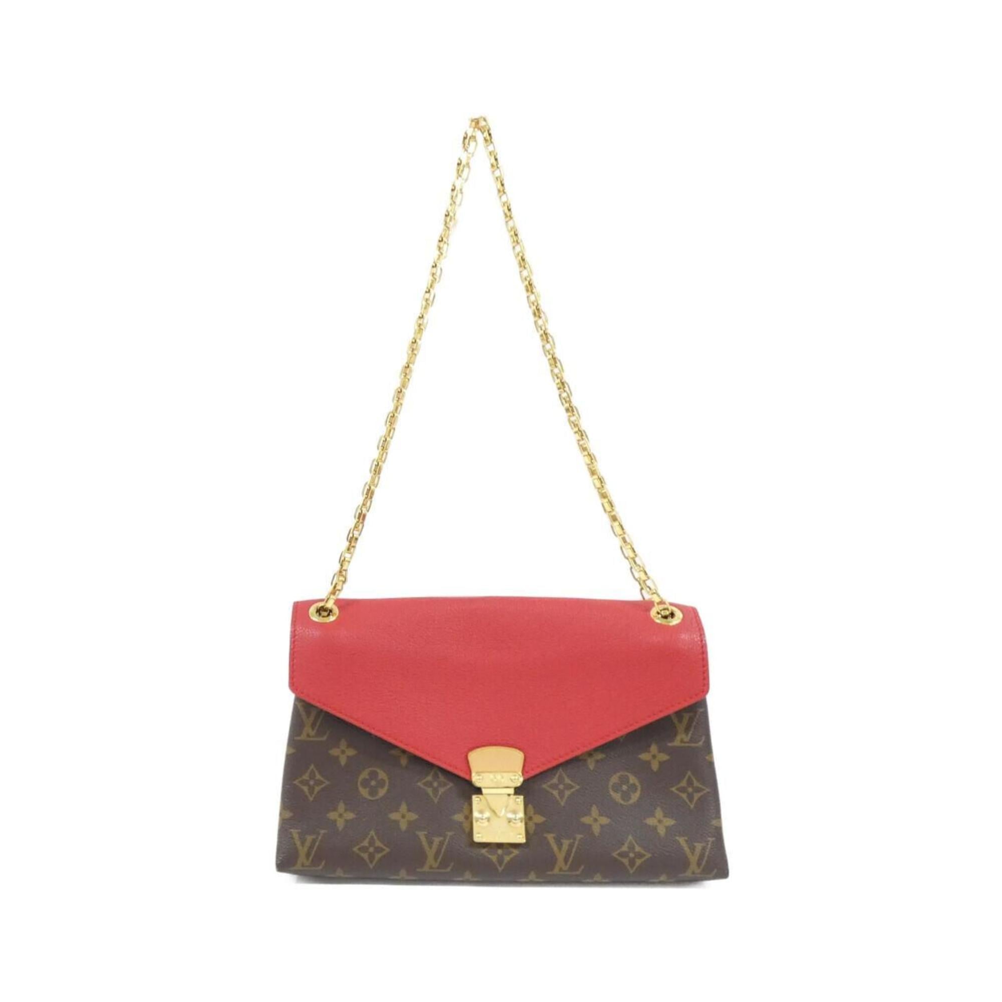 Louis Vuitton Cerise Marron Coated Canvas Leather Shoulder Bag