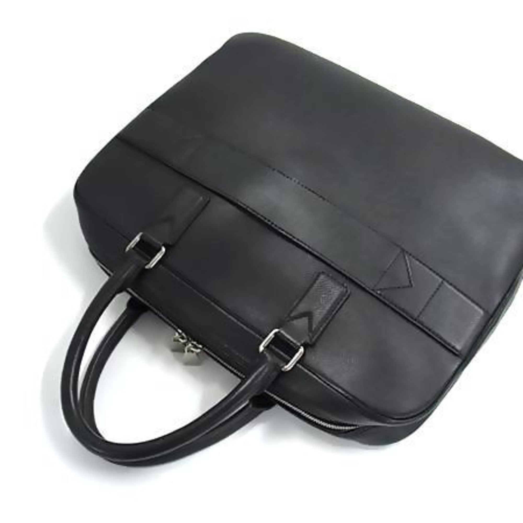 Louis Vuitton Ardoise Black Taiga Leather Briefcase Handbag Tote Bag