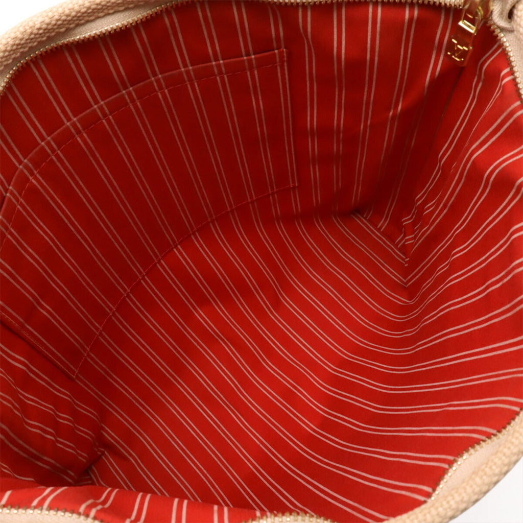 Louis Vuitton Beige Red Color Canvas Shoulder Bag Tote Bag