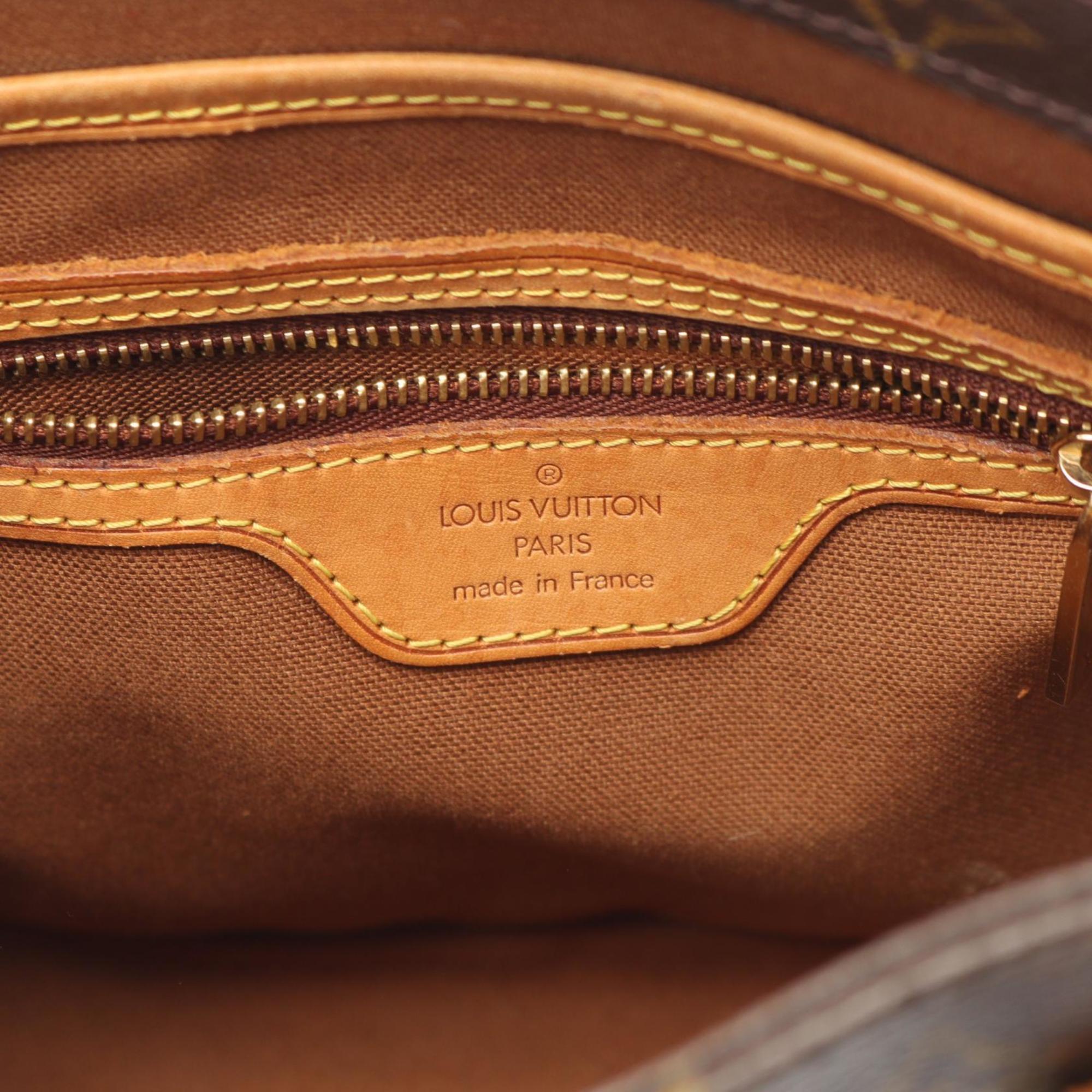 Louis Vuitton Monogram Brown Coated Canvas Leather Handbag