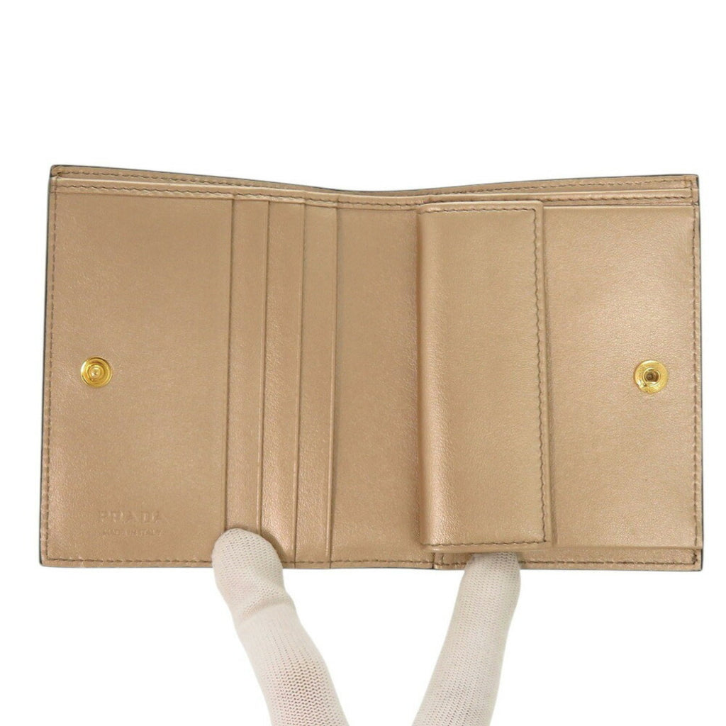 Prada Gold Saffiano Wallet (Bi-Fold)