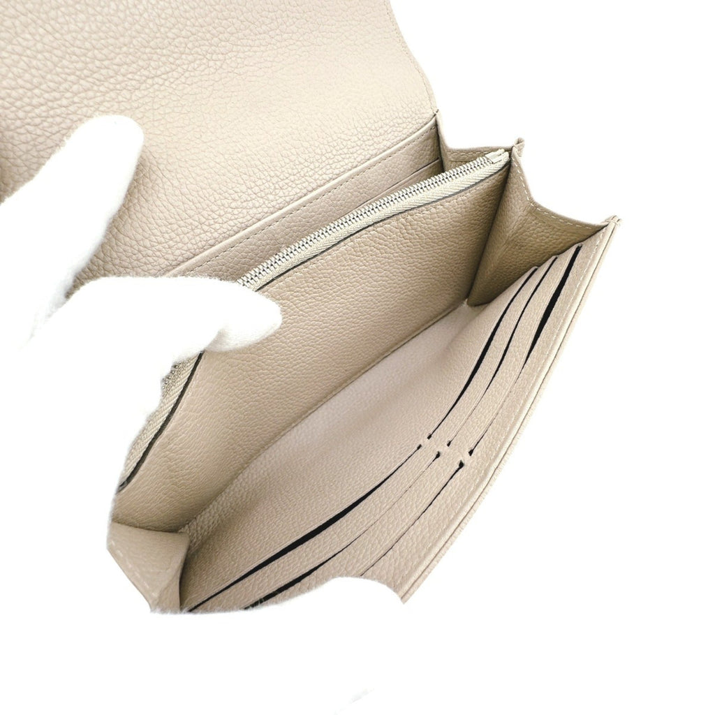 Louis Vuitton Beige Galle Monogram Mahina Leather Long Wallet (Tri-Fold)
