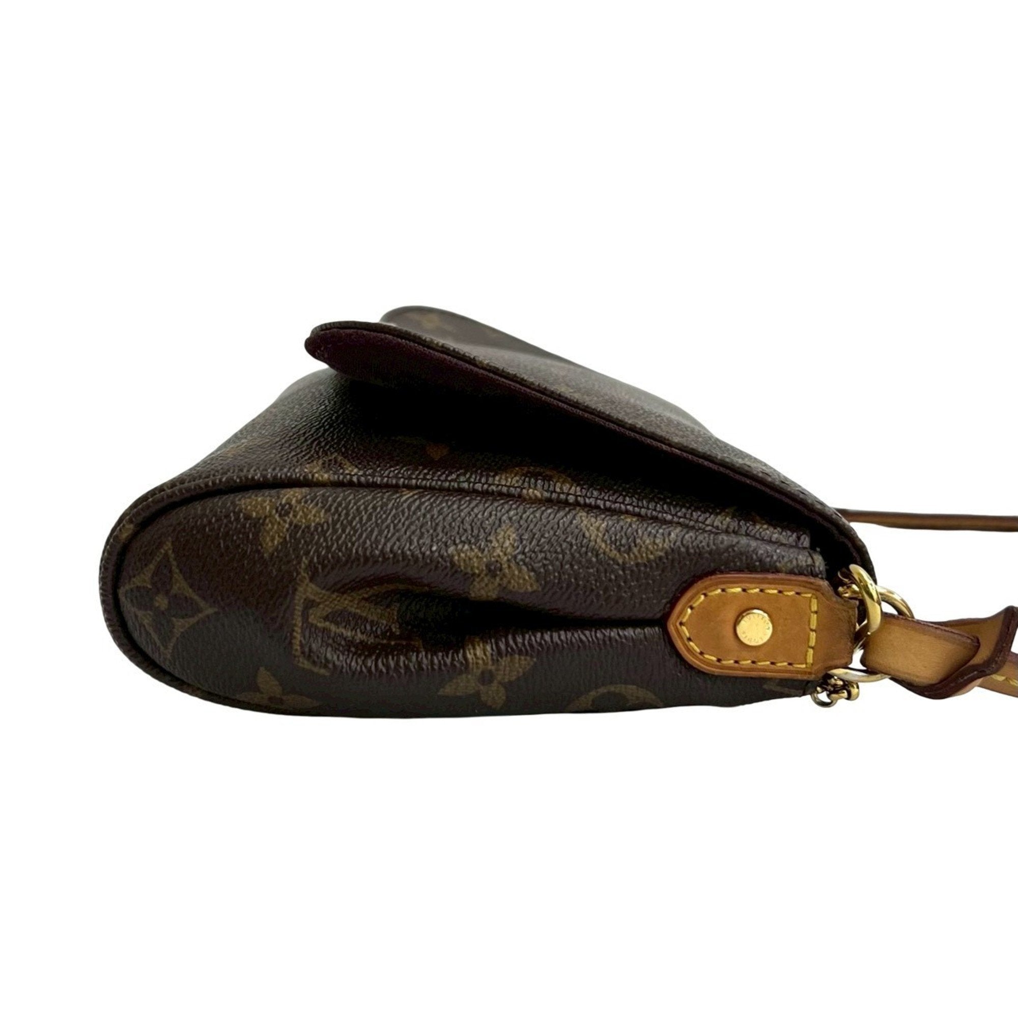 Louis Vuitton Brown Leather Pvc Handbag Pochette Shoulder Bag