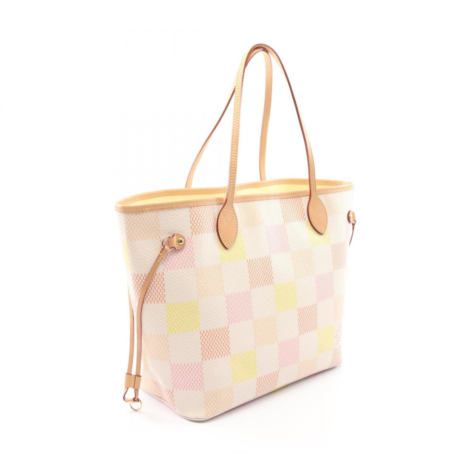 Louis Vuitton Multi-Color Peach Pink Coated Canvas Leather Tote Bag
