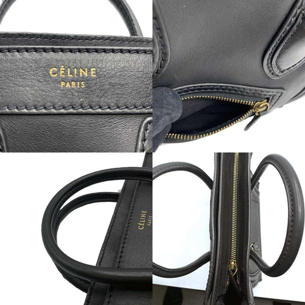 Celine Black Leather Handbag Shoulder Bag