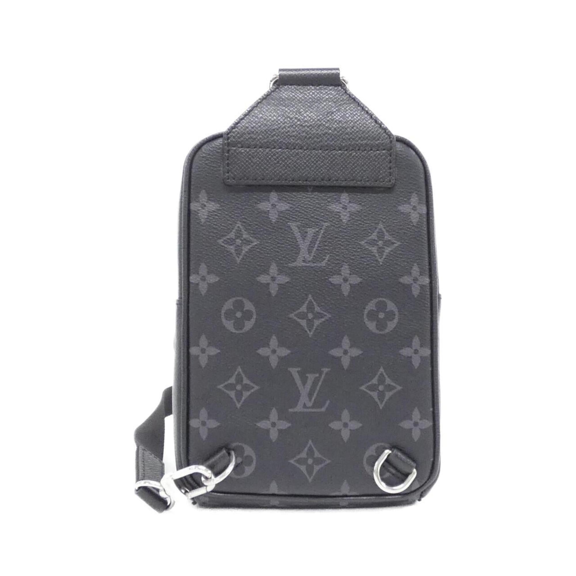 Louis Vuitton Taigarama Black Coated Canvas Leather Shoulder Bag