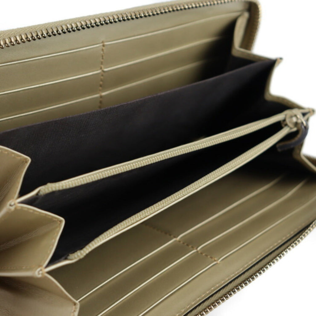 Gucci Champagne Gold Leather Coin Purse/Coin Case (Pre-Owned)
