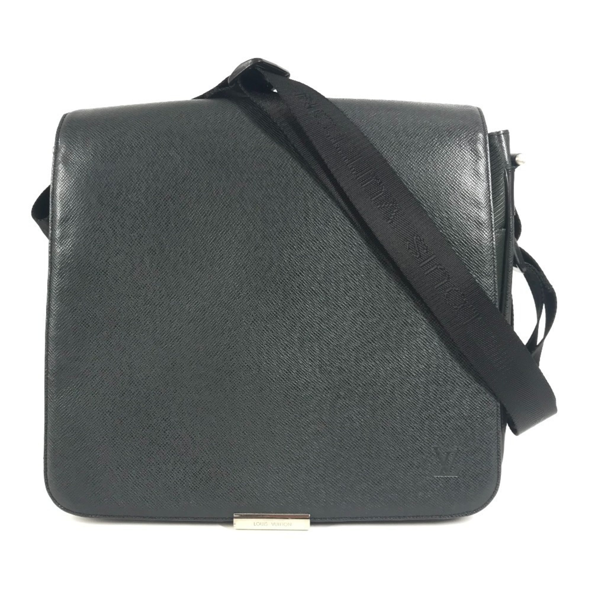 Louis Vuitton Black Khaki Taiga Leather Messenger Bag Shoulder Bag