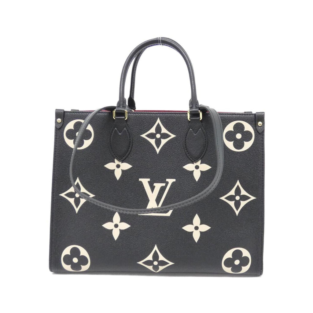 Louis Vuitton Beige Black Leather Handbag