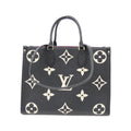 Louis Vuitton Beige Black Leather Handbag