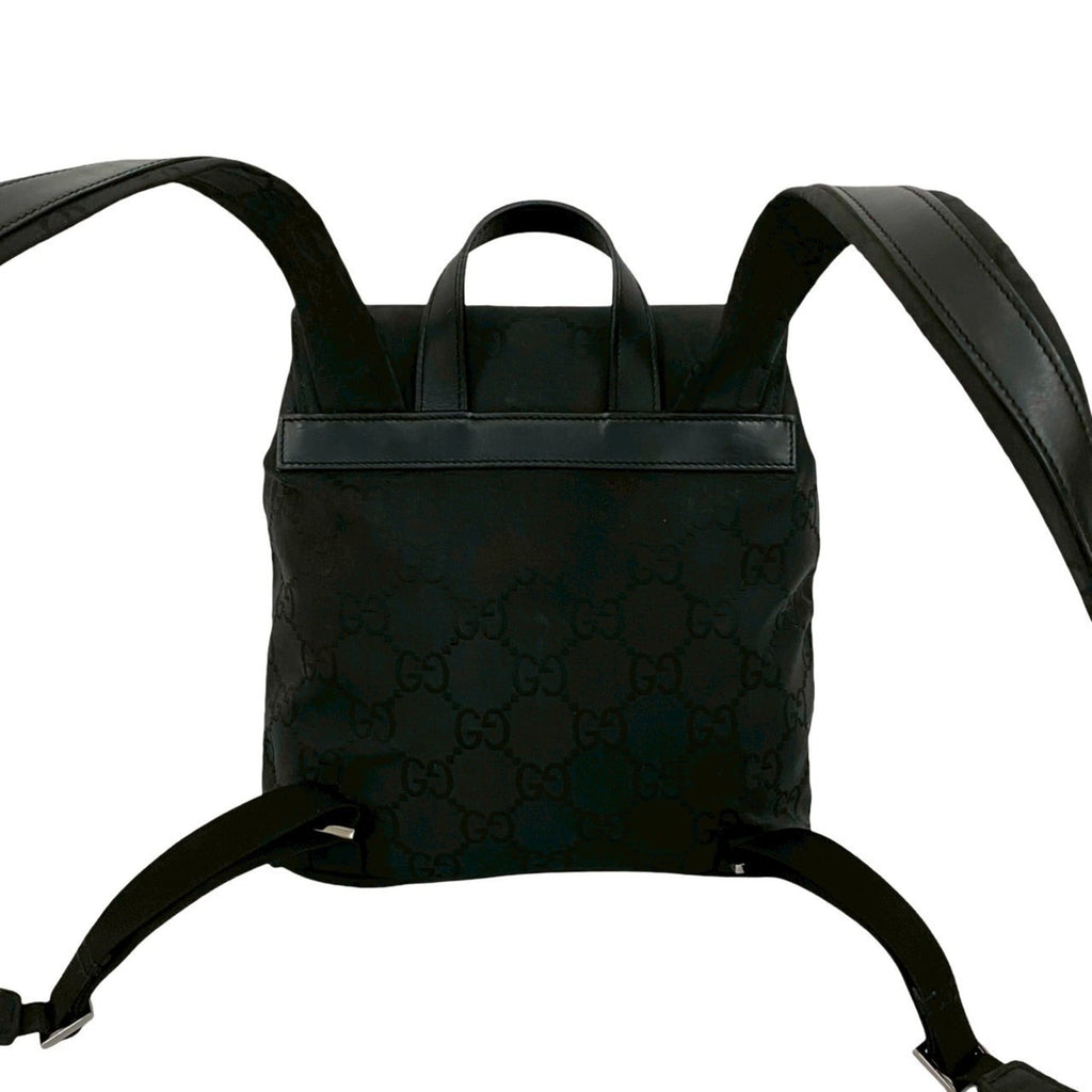 Gucci Black Nylon Leather Backpack (Pre-Owned)