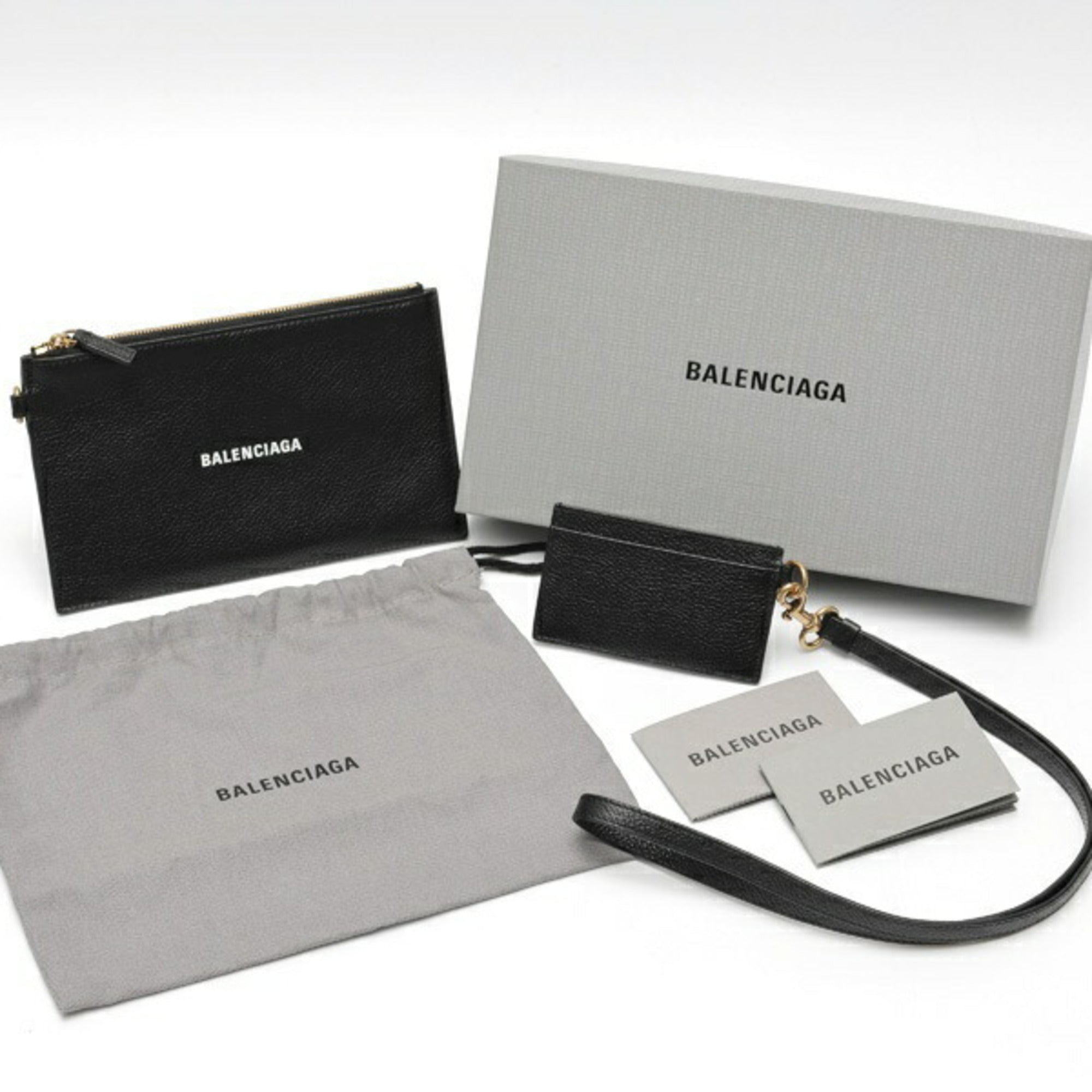 Balenciaga Black Leather Pouch