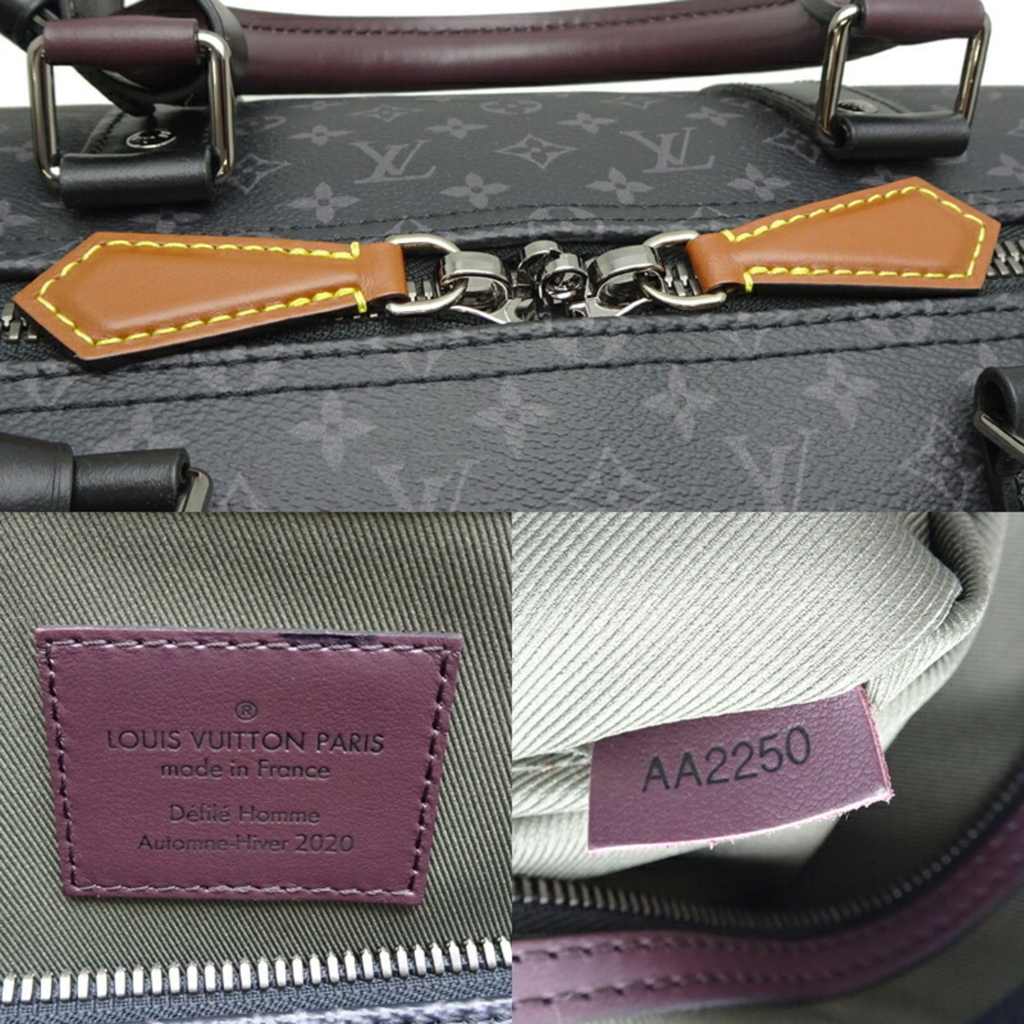 Louis Vuitton Collection Black Brown Green Monogram Eclipse Boston Bag
