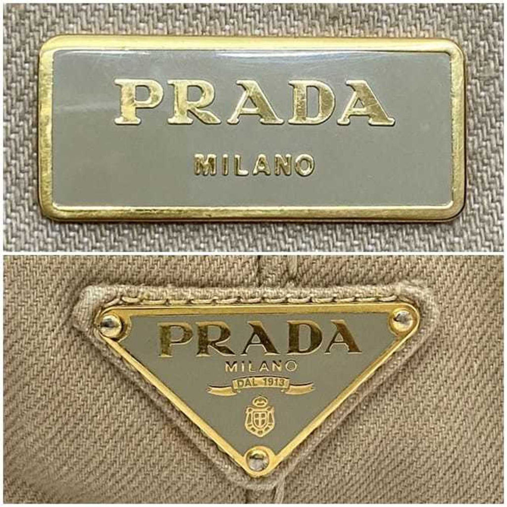 Prada Beige Canapa Handbag Tote Bag