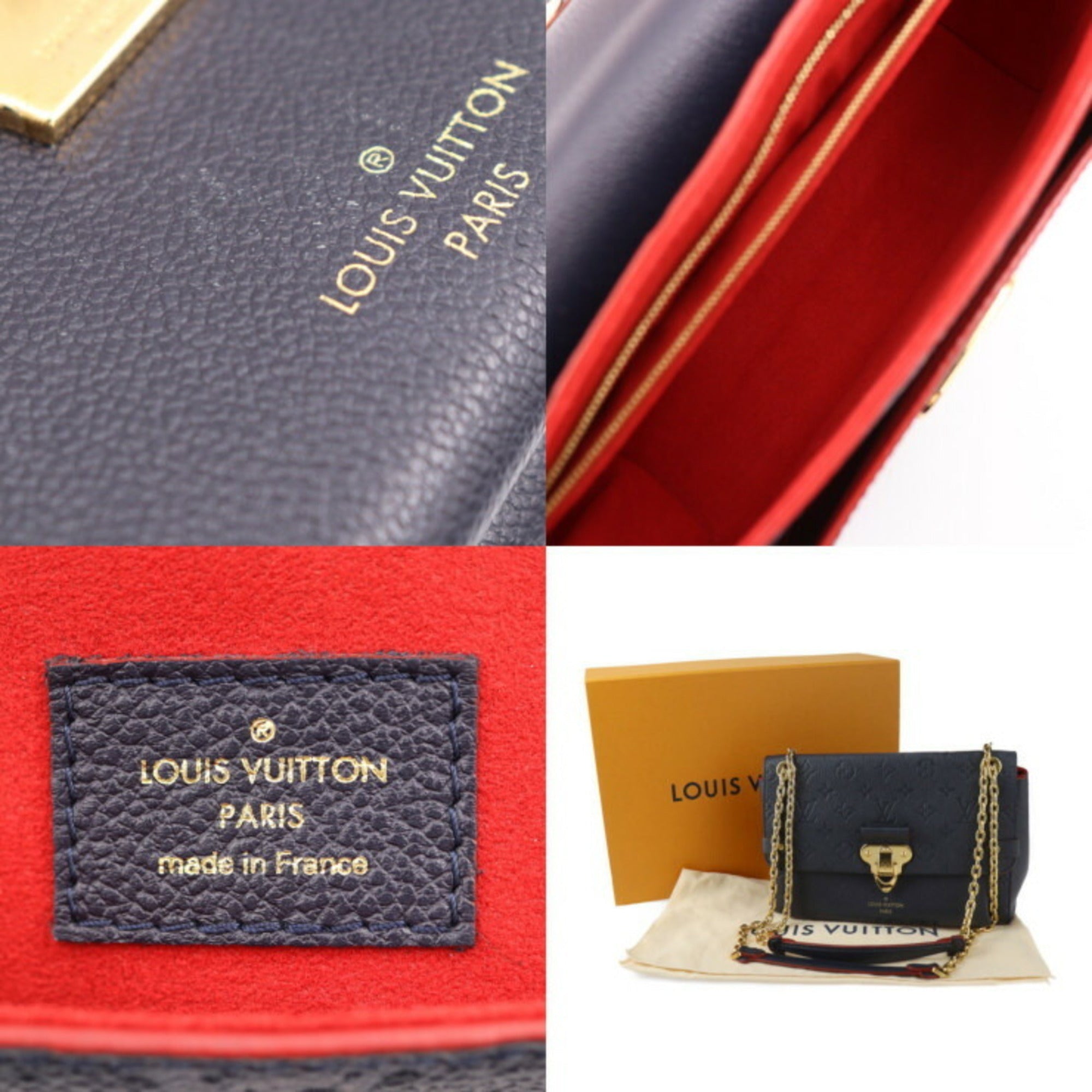 Louis Vuitton Monogram Empreinte Marine Rouge Leather Handbag Pochette Shoulder Bag