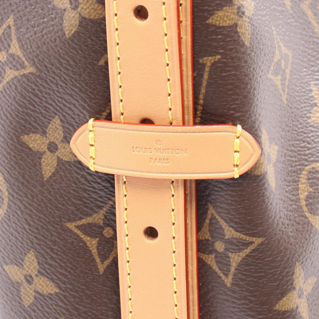 Louis Vuitton Brown Coated Canvas Leather Monogram Handbag Pouch Shoulder Bag