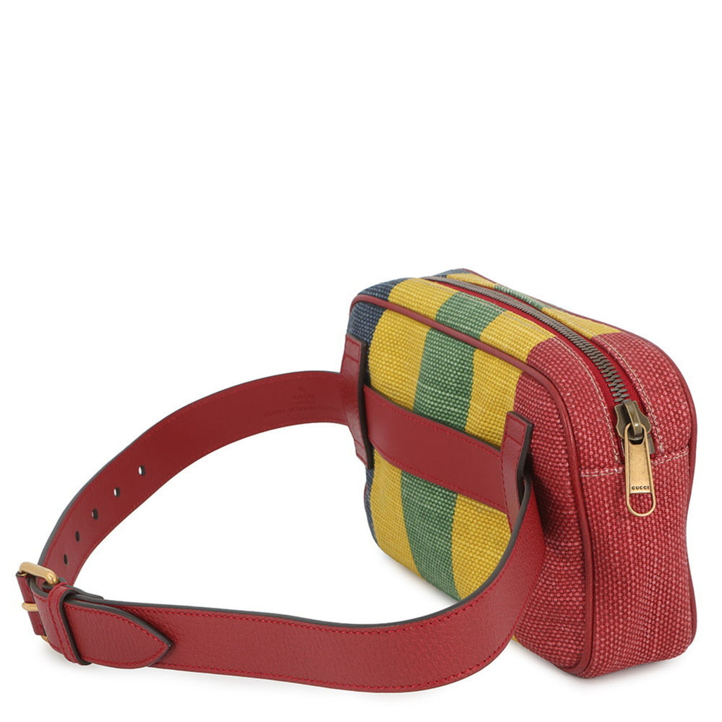 Gucci Multi-Color Red Color Canvas Fanny Pack Handbag (Pre-Owned)
