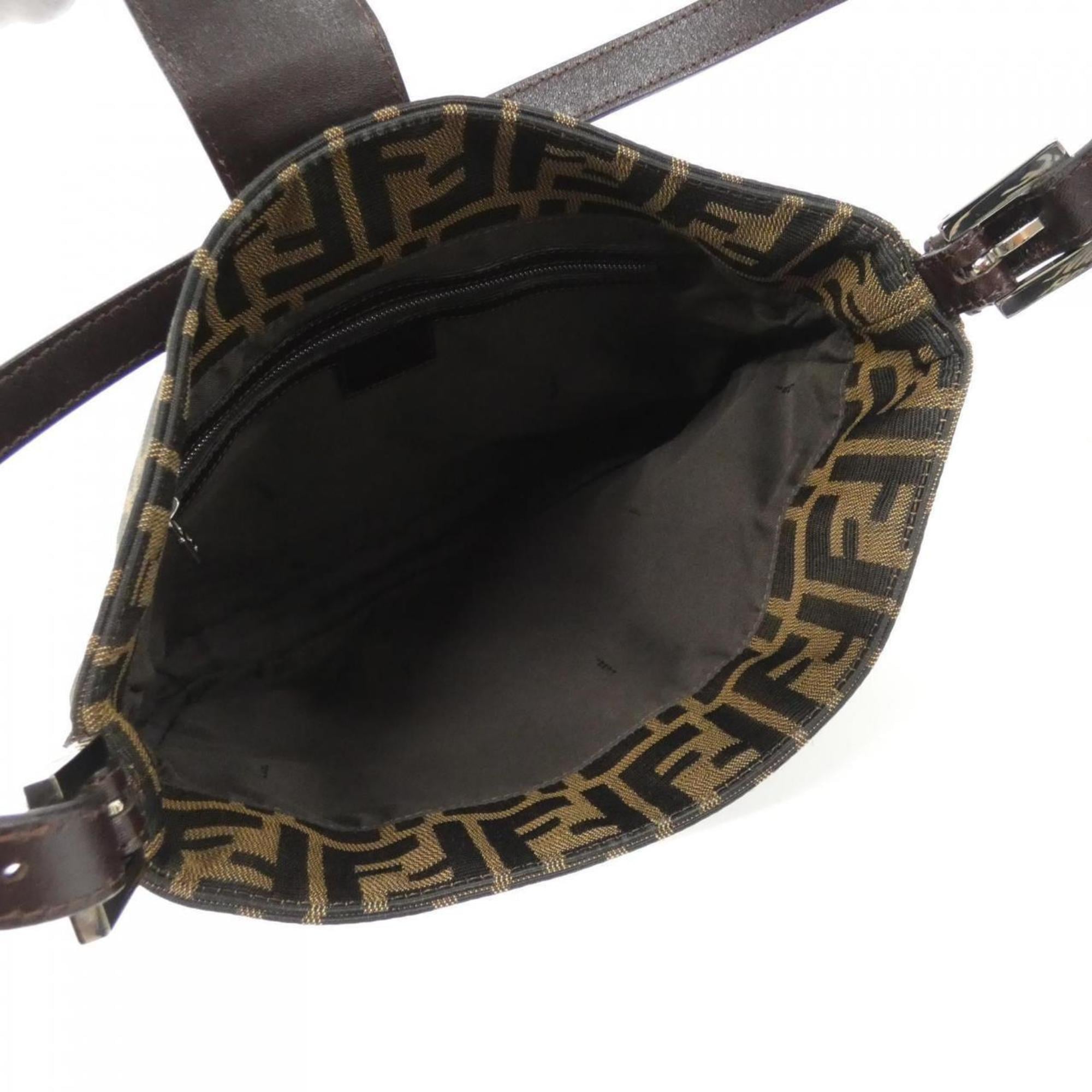Fendi Brown Canvas Shoulder Bag
