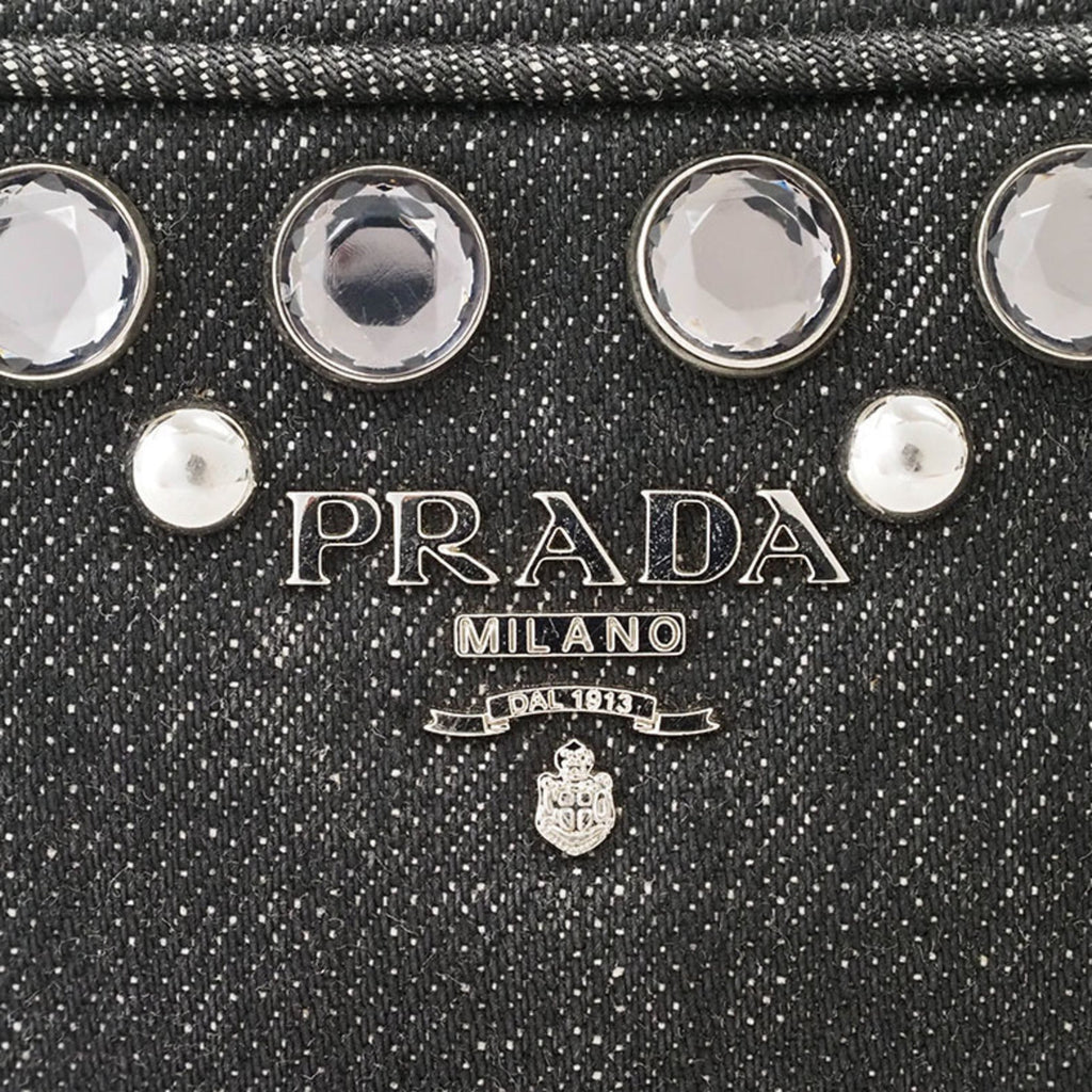 Prada Black Cotton Pochette Pouch Shoulder Bag