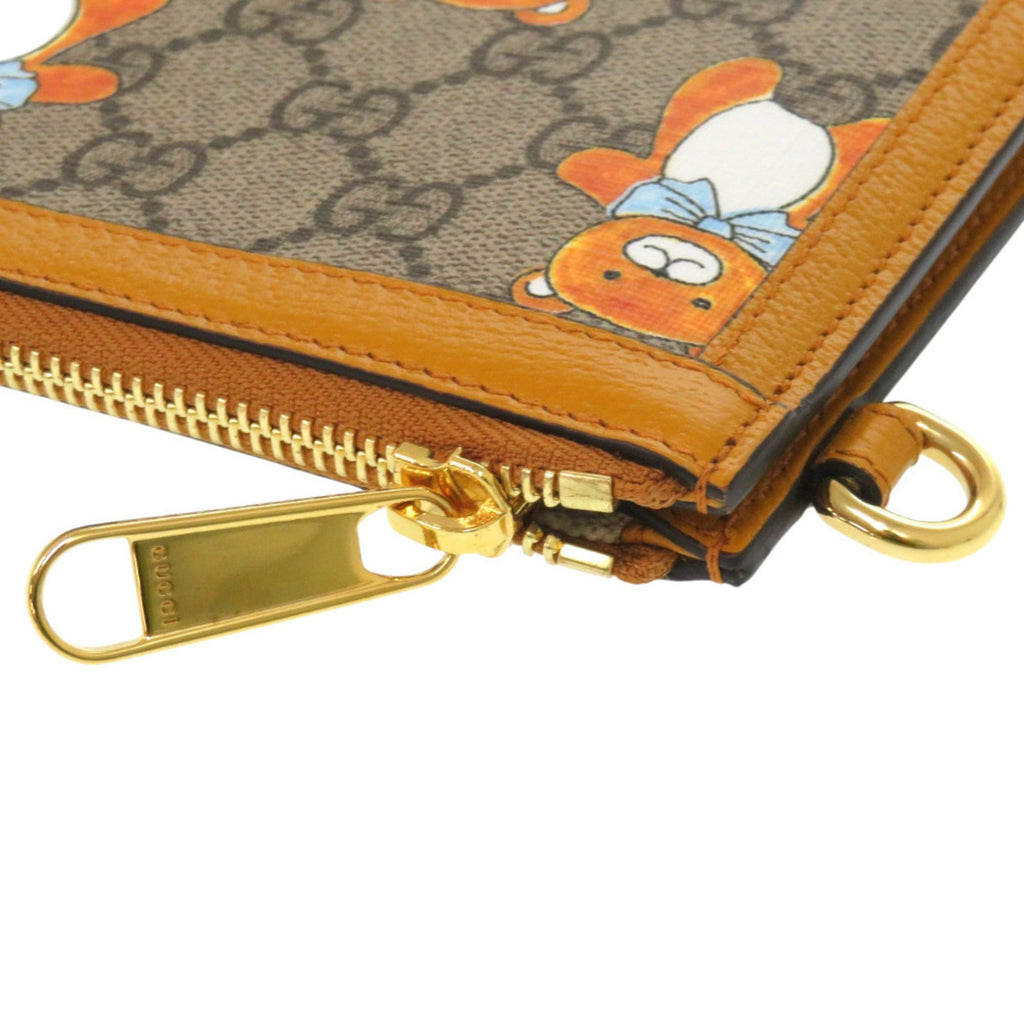 Gucci Beige Yellow Gg Supreme Canvas Leather Clutch Bag (Pre-Owned)