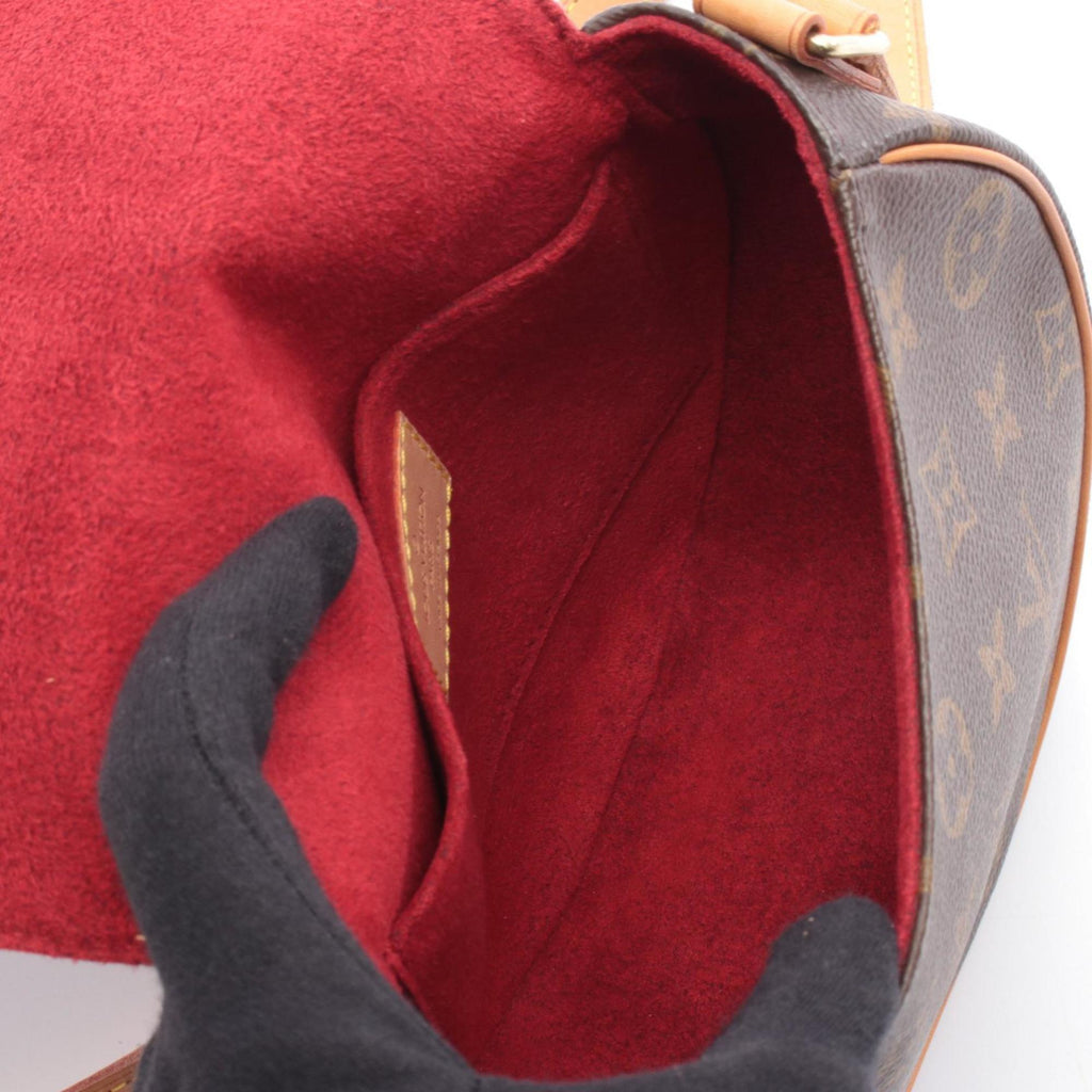 Louis Vuitton Brown Coated Canvas Leather Handbag Shoulder Bag