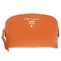 Prada Orange Leather Pouch