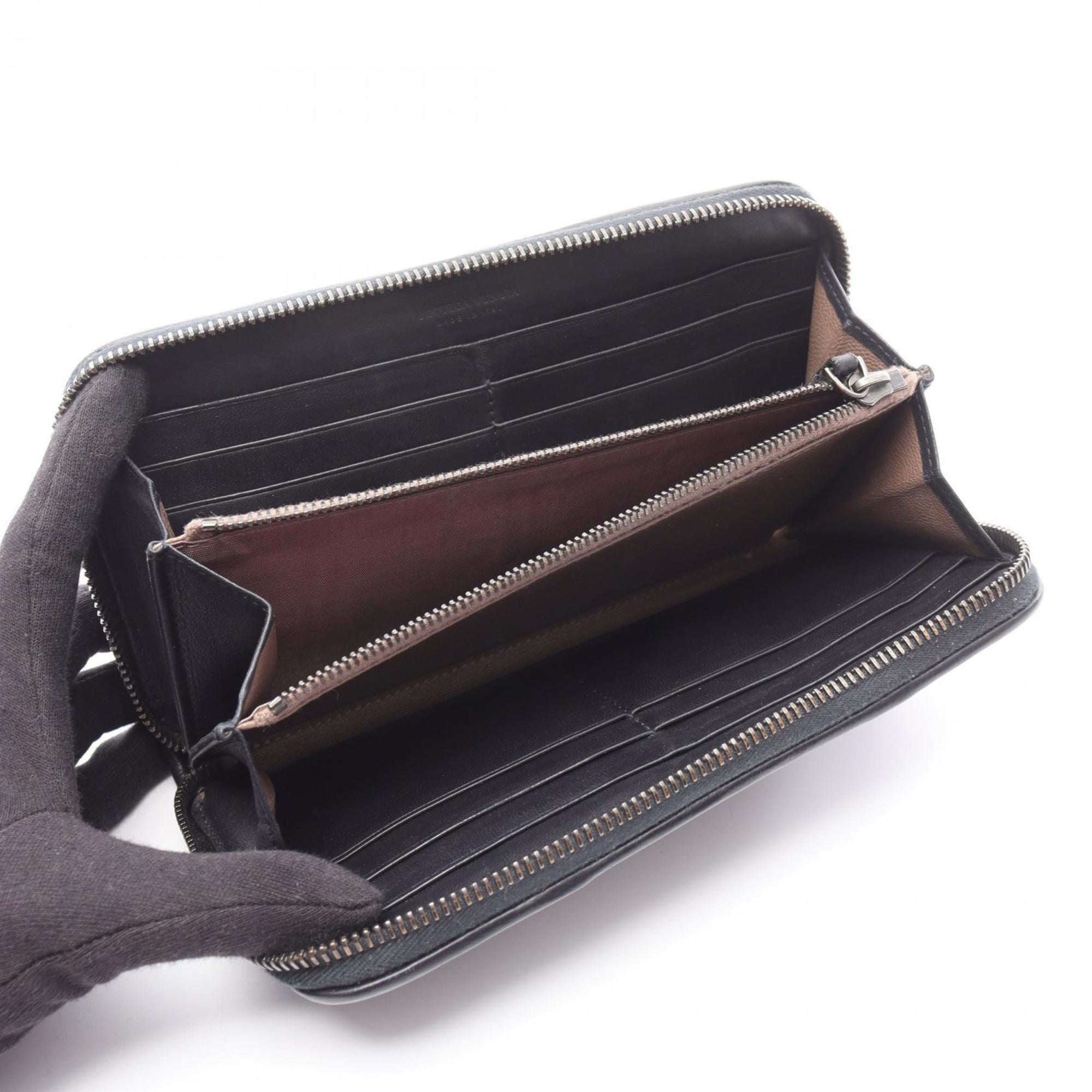 Bottega Veneta Black Leather Long Wallet (Bi-Fold)