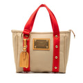 Louis Vuitton Beige Canvas Leather Handbag Tote Bag