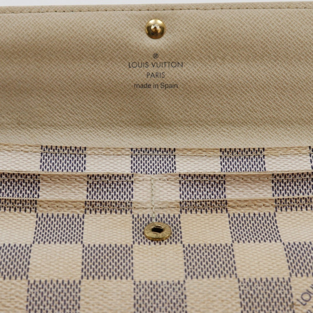 Louis Vuitton White Damier Azur Canvas Long Wallet (Tri-Fold)