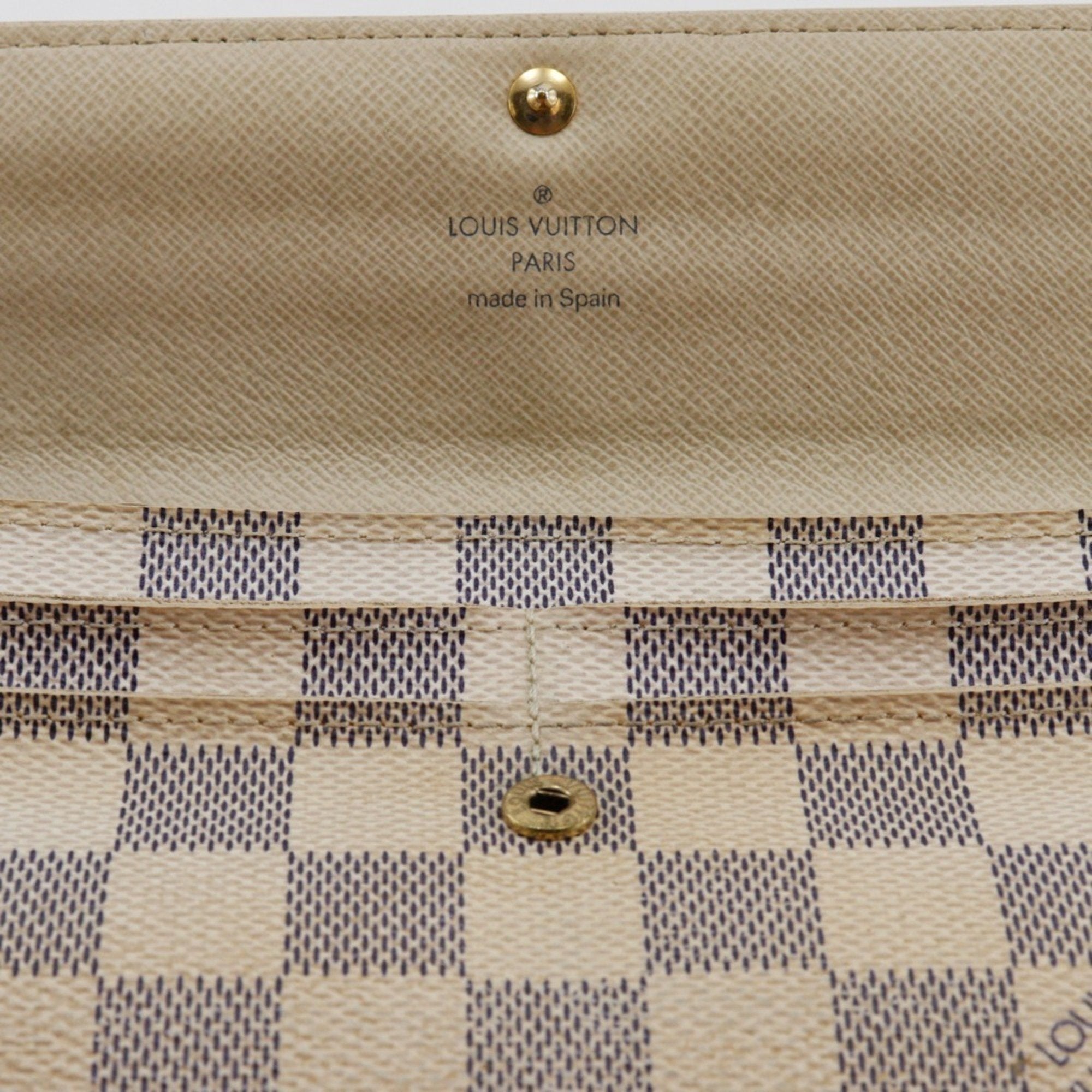 Louis Vuitton White Damier Azur Canvas Long Wallet (Tri-Fold)