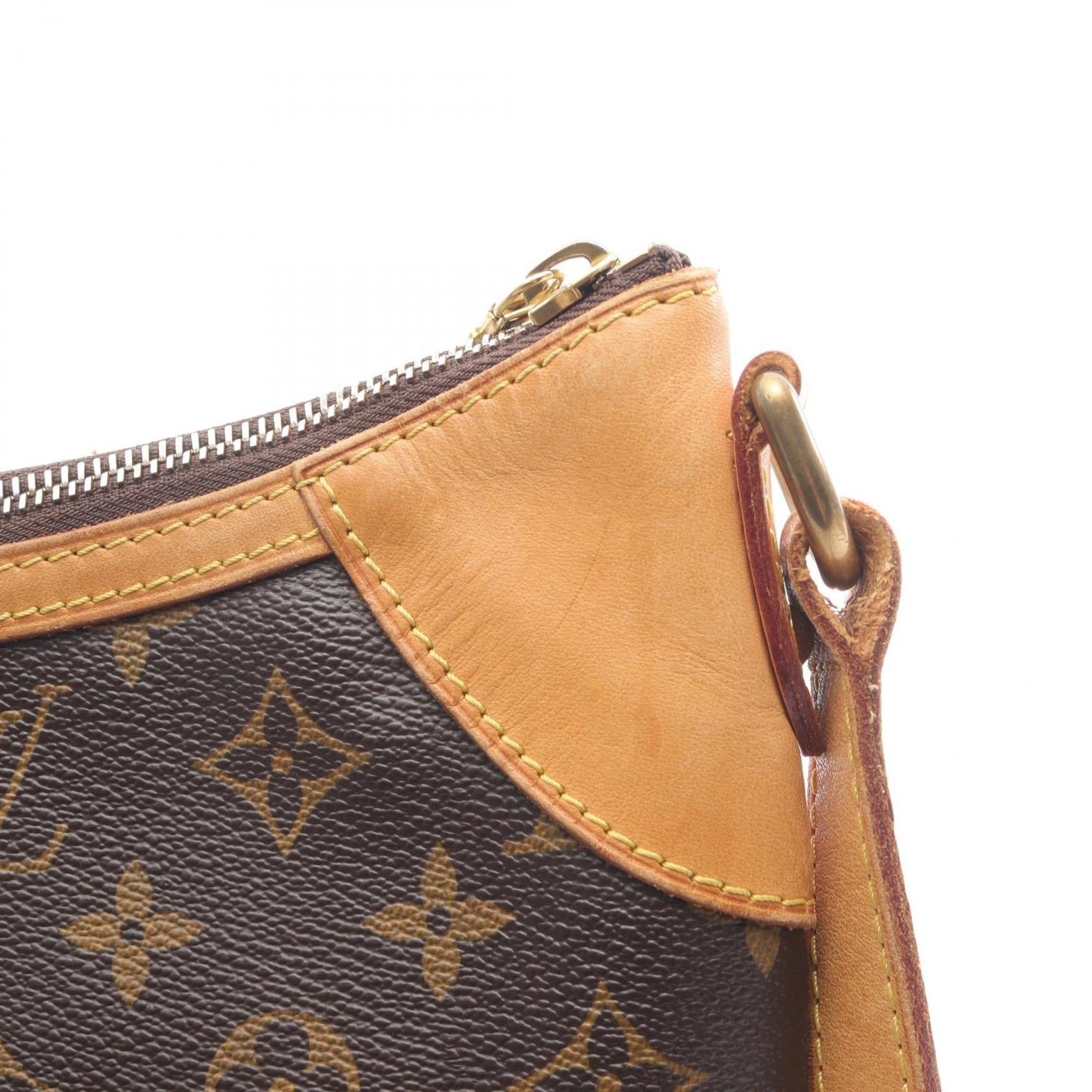 Louis Vuitton Brown Coated Canvas Leather Shoulder Bag