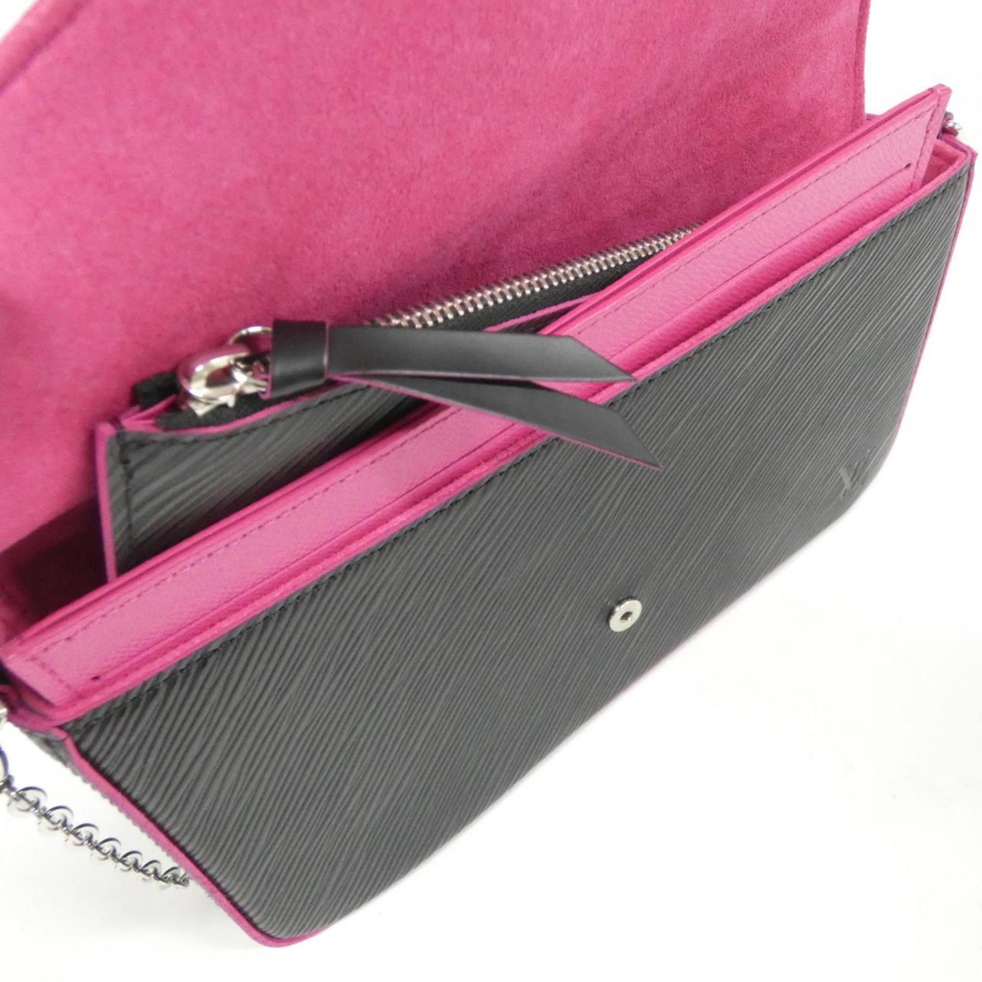 Louis Vuitton Epi Hot Pink Noir Leather Pochette Shoulder Bag