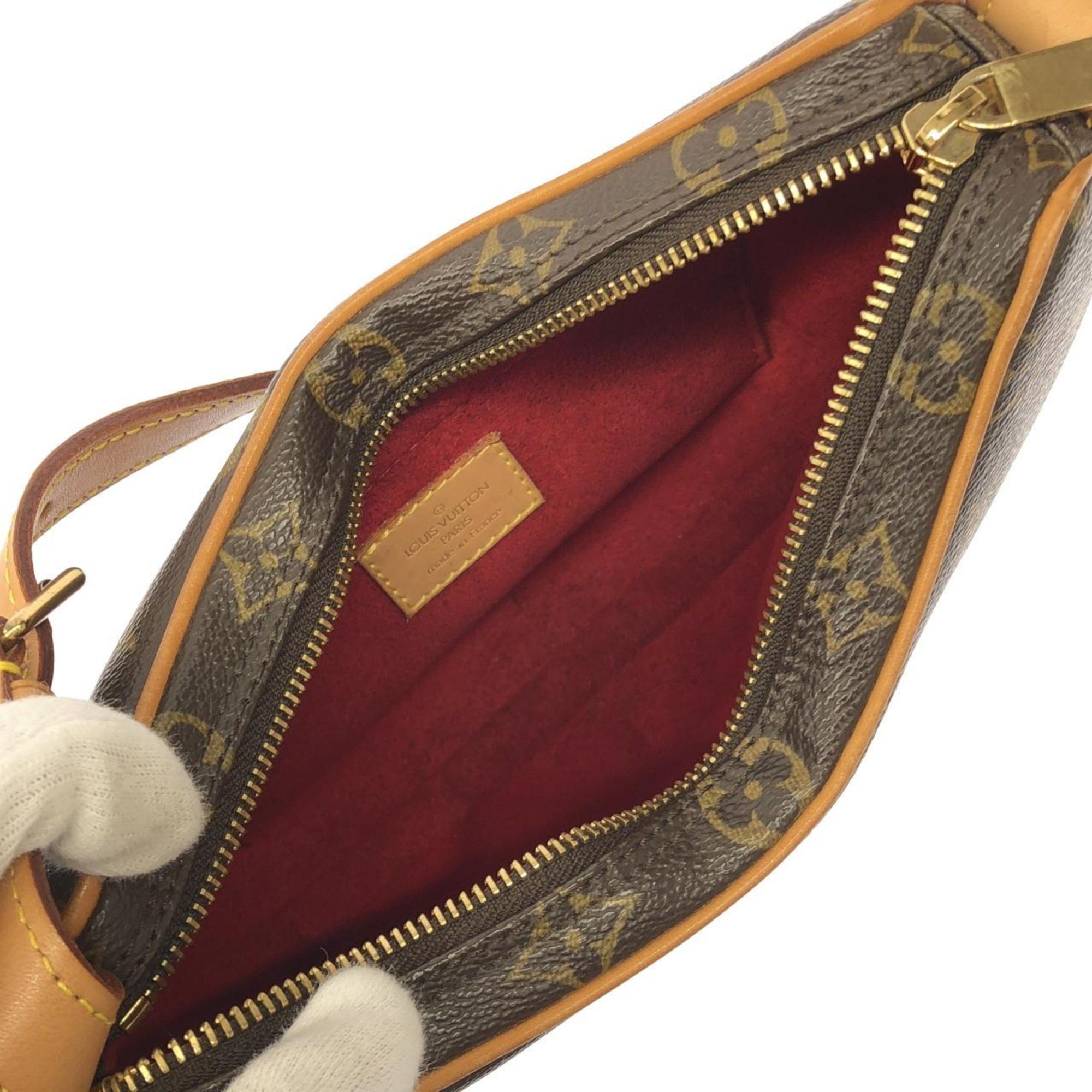Louis Vuitton Marron Coated Canvas Pochette Shoulder Bag