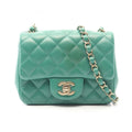 Chanel Green Leather Handbag Shoulder Bag