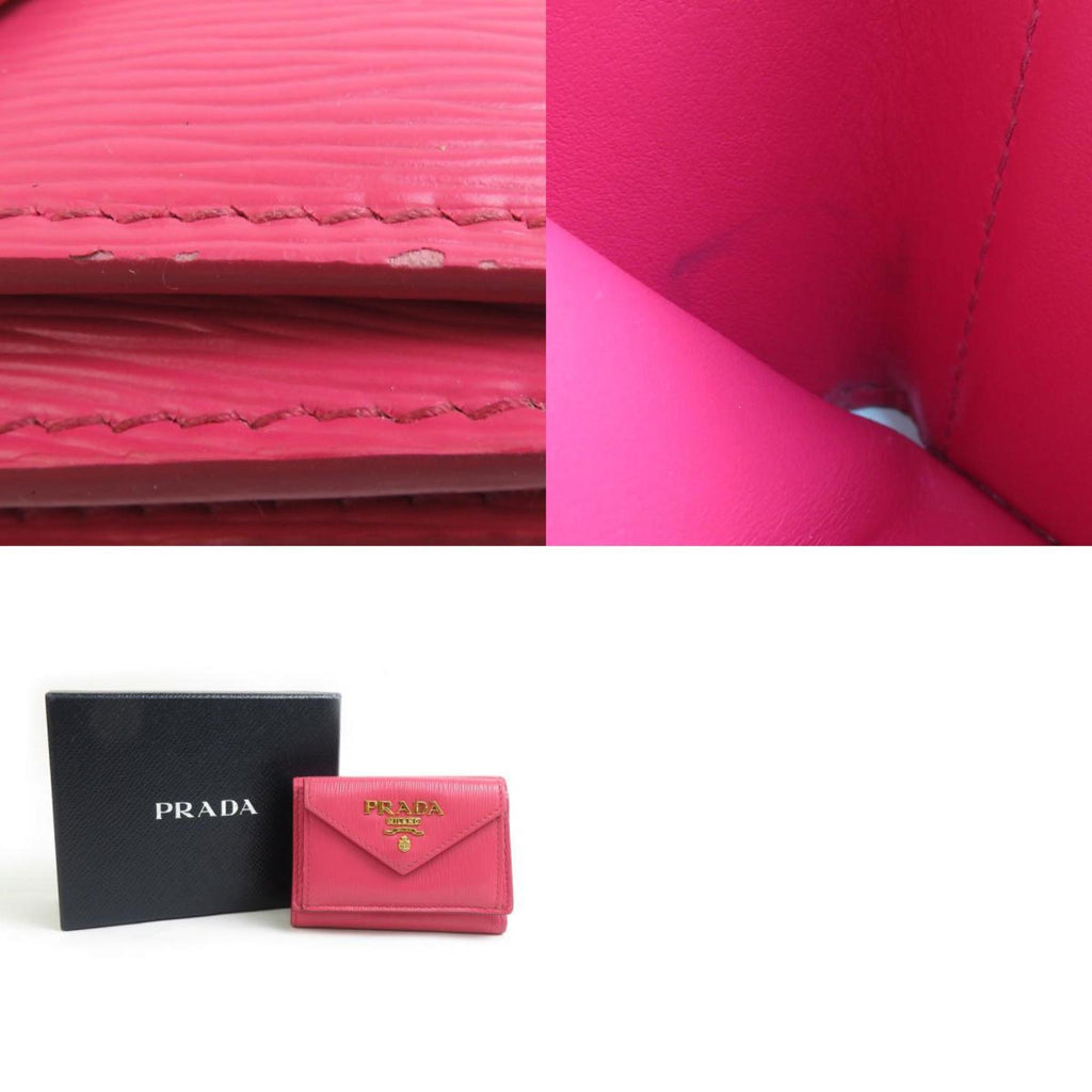 Prada Pink Leather Wallet (Tri-Fold)