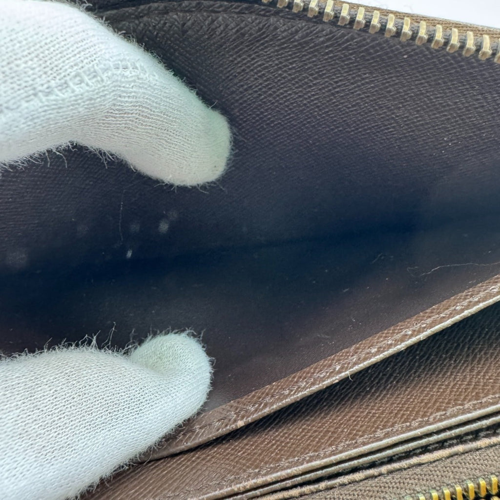 Louis Vuitton Damier Brown Leather Long Wallet