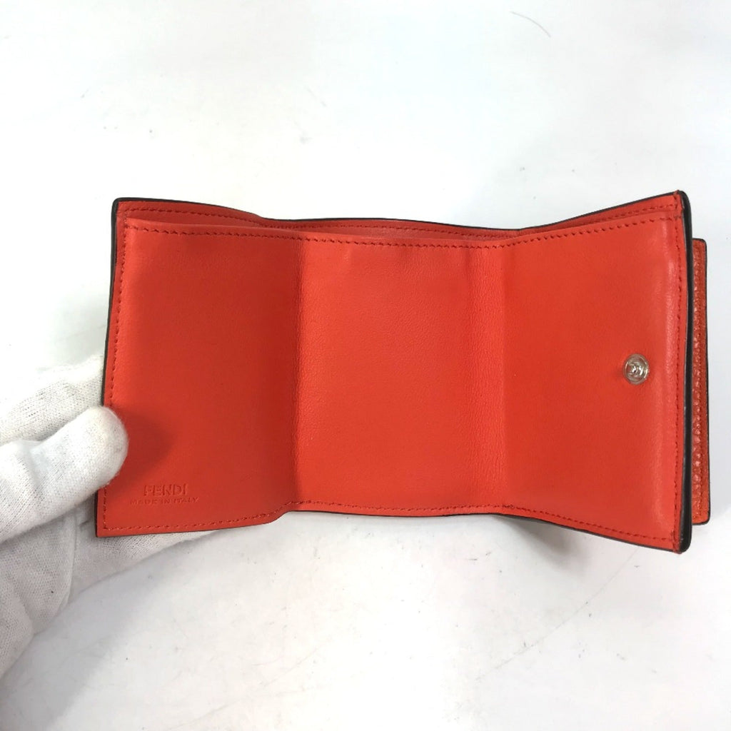 Fendi Orange Leather Wallet (Tri-Fold)
